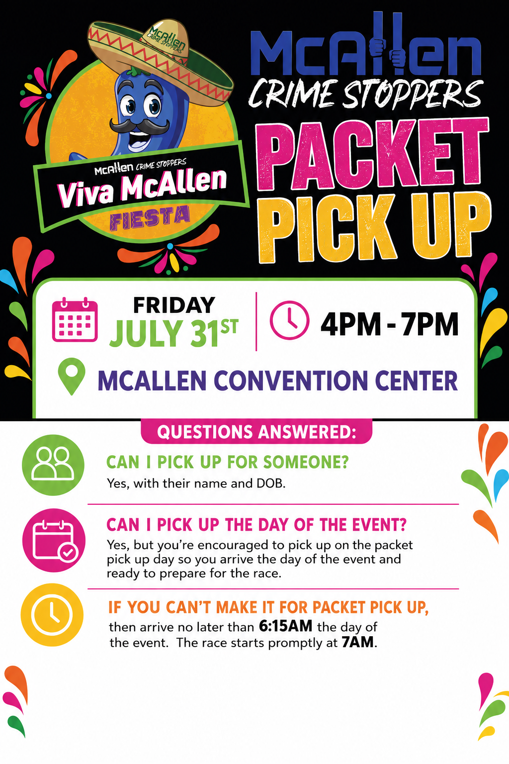 Packet pickup details